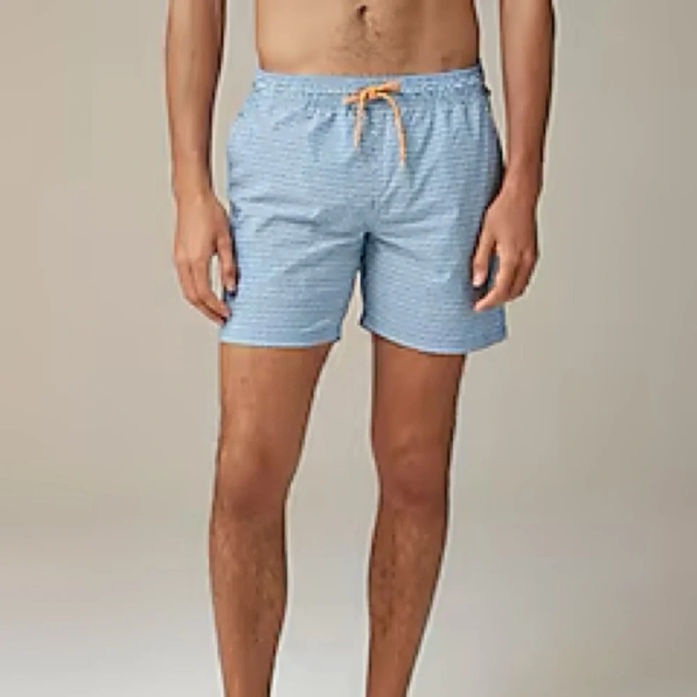 J.CREW Flax Swimwear 6”printed swim trunk Sz Small